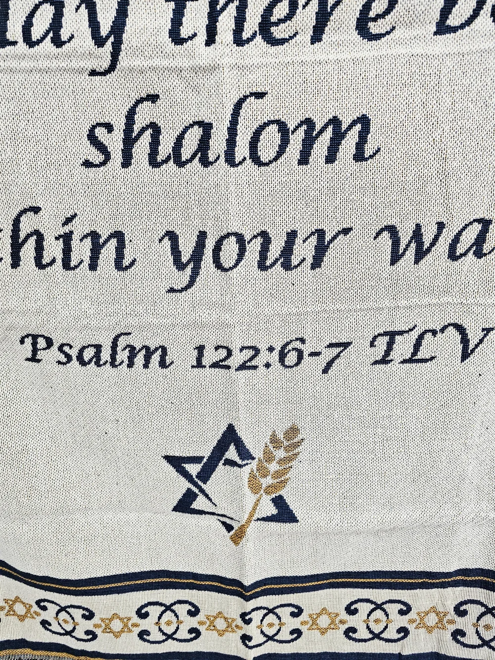Jewish Voice Ministry~Pray for Peace of Jerusalem Tapestry Afgan~Psalm 122:6-7